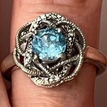 Simply Vera Wang Blue Topaz glitzy ring Silver Photo 0