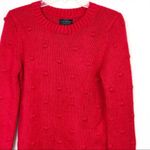 Lucky Brand 𝅺 red pom-pom crewneck sweater Photo 12