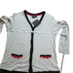 Ellen Tracy  2 Piece Top & Pant Pajama Set Red and Black Size Medium. NWT p26 Photo 2