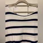 THE GREAT. The Cut Neck Tee. Bleach Stripe. 3 Blue Size L Photo 10