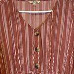 Hint of Mint Women's Hint of Blush Mauve Stripes Pockets Drawstring Waist Two Pockets Dress Photo 2