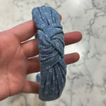 Lot of 3 Blue Headbands Knotted & Thick Velvet Spongey Photo 2