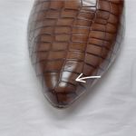 Alicepub Knee High Boots Women’s 9.5 Brown Croc Faux Leather Pointed Toe Zip Photo 14