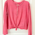 Aerie Coral Long Sleeve Top Tie Waist Small Photo 0