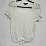 Sanctuary  White Short Sleeve Tie Front Tee Shirt S Photo 0