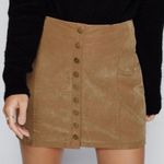 Free People Tan Brown Oh Snap Vegan Leather Mini Skirt Photo 0