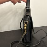 Coach Vintage 5130 Black Leather Station Satchel Crossbody Bag Brass Hardware Photo 4