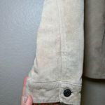 Chico's Tan Suede Leather Zip Up Collared Jacket Blazer Women's S Classic minimal Photo 2