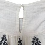 Lucky Brand  Block Print Boho Tunic Dress White Blue Black Floral Paisley Top S Photo 4