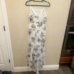 Lulus XS White & Black Floral Ruffle High-Low Maxi Casual Summer Dress Photo 1