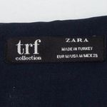 ZARA  Navy Blue Polka Dot V Neck Satin Wrap Mini Dress Womens Size M Puff Sleeve Photo 4