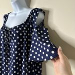 Star Vixen Blue/White Polka Dot Cold Shoulder Top 3X* Blue Photo 2
