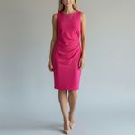 Kenneth Cole  Size 10 Guava Hot Pink Ruched Exposed Back Zip Dress Photo 8