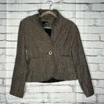 H&M Brown Tailored Cropped Blazer Suit Jacket SZ S Preppy Chic Luxury Formal Y2K Photo 0