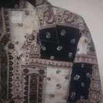 Cabin creek  22W Black Brown Design Button Down Top Plus Photo 3