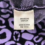 Lea & Viola Womens Cardigan Sweater Button Front Leopard Print Purple Black S Photo 3