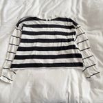 Free People  We The Free Striped Long Sleeve Tee Black White S Photo 4
