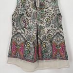 Daniel Rainn  Women Sleeveless Paisley Floral Colorful Chiffon Blouse Medium Whit Photo 11