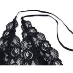 Womens Halter Lingerie Lace Teddy Bodysuit Nightwear Deep V Lace Babydoll M Black Size M Photo 2