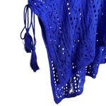 Zyia  Active Crochet Open Knit Knitted Cover Up Poncho Size XL Blue Beach Boho Photo 3