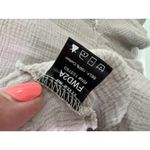 POL  Anthropologie Plaid L Gray  Wash Short Sleeve Thermal Tunic Top Shirt peplum Photo 7