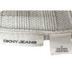 DKNY Jeans Small White Cotton Zipper Front Sweater 88i Photo 3