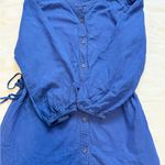 Nine West Women’s Blouson Sleeve Belted Dress Size S – Blue Casual Photo 4
