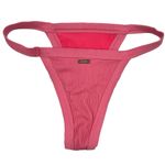 Meshki  Pink Ribbed Knit 2 Piece Beach Swimsuit Swimwear Bikini Set Size L & M Photo 4