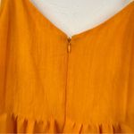 Moulinette Soeurs  Marigold Orange Cold Shoulder Puff Sleeve Knee Length Dress S Photo 9