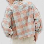 BDG NWOT Urban Outfitters Plaid Cropped Shirt Oversized Cotton Green/Orange M Photo 1