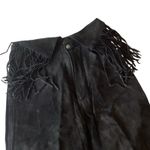 Black Suede Leather Western Pants Size 8 Photo 1