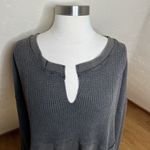 Free People  Thermal Shirt Womens XS Monterey Oversized Waffle Knit Multicolor Photo 3