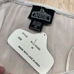 Angie Sheer Sleeveless Top Embroidered Waistband White Size Medium NWT Photo 7