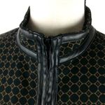 Fossil M Zip Front Jacket Collar Tan Black Print Photo 3