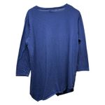 Fresh Produce  Slub Cotton Tunic‎ Top Women XL Blue Asymmetric Pocket 3/4 Sleeve Photo 1
