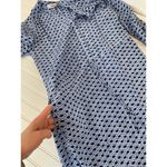 Diane Von Furstenberg  Blue Print Mini Shirt Dress Silk Long Sleeve Womens Sze 2 Photo 5