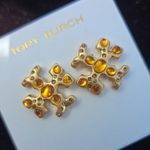 Tory Burch  Earrings gold sparkle Roxanne new $155 Photo 1