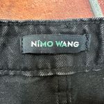 Nimo Wang Black Leather Side Panels Wide Photo 5