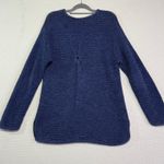barney's new york Blue Knit Sweater Ramie Cotton Blend Women's Pullover Top Photo 2