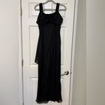 Alex Evenings Cold Shoulder Ruffle Black Sparkle Glitter Maxi Evening Gown Sz 6 Photo 1