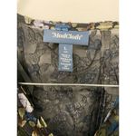 Modcloth Dramatic Depths Velvet Dress LARGE Floral Burnout Black Faux Wrap Chic Photo 3