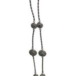 New Rare Monet Silver Tone Round Disk Sparkly Long Women’s Designer Necklace Silver Photo 8