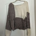 Blu Pepper  Women's Tie Back Colorblock Sweater Photo 2