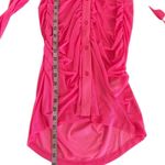 Good American  Knockout Pink Sheer Ruched Long Sleeve Mini Dress Size 3 / large Photo 5