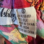 Vintage 90s 100% Silk Baroque Floral Scroll Shorts Rare Statement Piece Small Red Photo 8