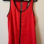 Daytrip Red Day Trip Tank with Black Pleather Detail Photo 0