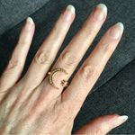 Gold + Rhinestone Moon + Star Cuff Fashion Ring, Size 8 Photo 7