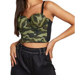 Giorgia Camo Bustier Green Size L NWT Size L Photo 0