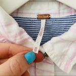 Free People  No Limits Plaid Linen Shirt White/Pink Sz XS Photo 2