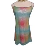 STAUD Jenny Dress Rainbow Ombré Mesh Mini slip sequin size medium M Photo 6